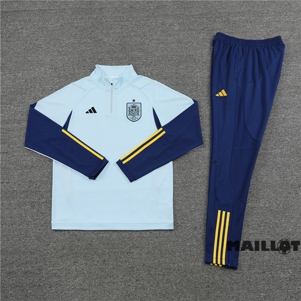 Foot Maillot Pas Cher Ensemble Complet Sudadera Entrainement Espagne 2022 Bleu I Clair