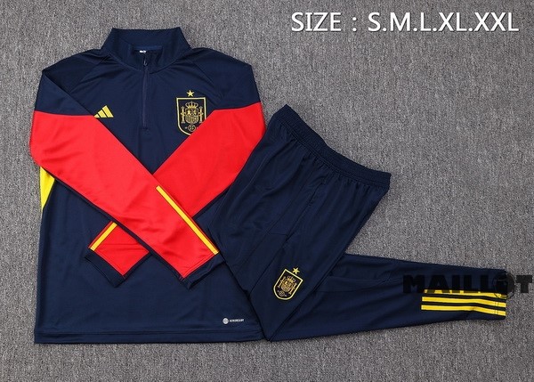 Foot Maillot Pas Cher Ensemble Complet Sudadera Entrainement Espagne 2022 Bleu I Marine