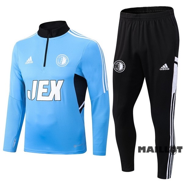 Foot Maillot Pas Cher Ensemble Complet Sudadera Entrainement Feyenoord Rotterdam 2022 2023 Bleu Noir