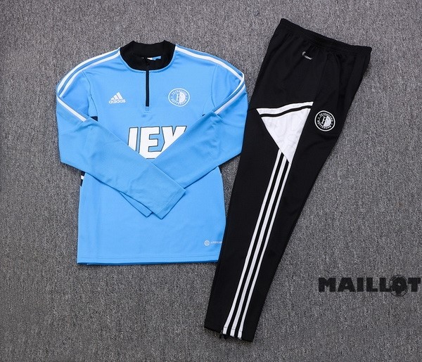Foot Maillot Pas Cher Ensemble Complet Sudadera Entrainement Feyenoord Rotterdam 2022 2023 Bleu Noir