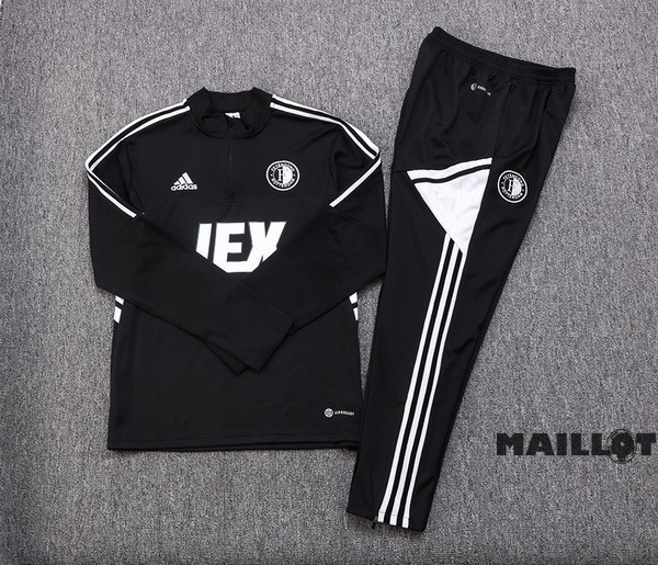 Foot Maillot Pas Cher Ensemble Complet Sudadera Entrainement Feyenoord Rotterdam 2022 2023 Noir