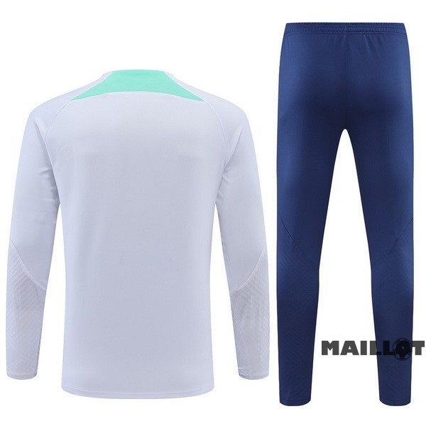 Foot Maillot Pas Cher Ensemble Complet Sudadera Entrainement Inter Milán 2022 2023 Blanc Bleu
