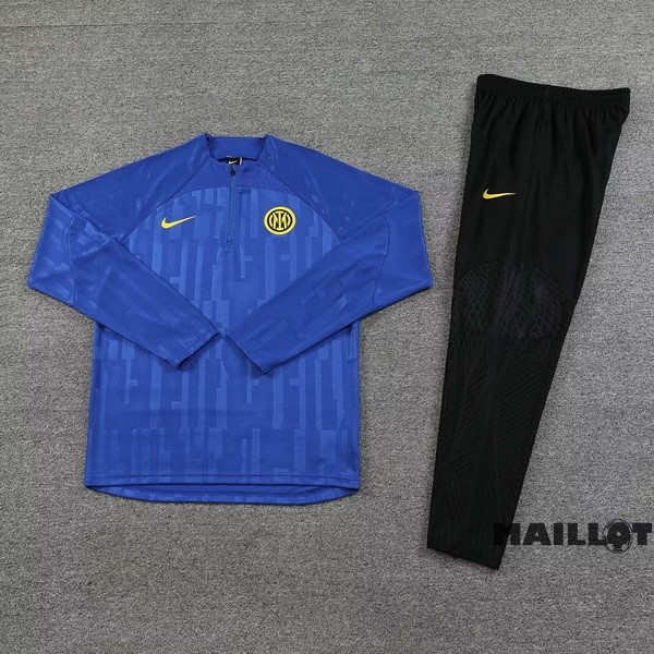 Foot Maillot Pas Cher Ensemble Complet Sudadera Entrainement Inter Milán 2023 2024 Bleu I Noir