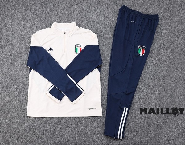 Foot Maillot Pas Cher Ensemble Complet Sudadera Entrainement Italie 2023 Blanc Bleu Marine