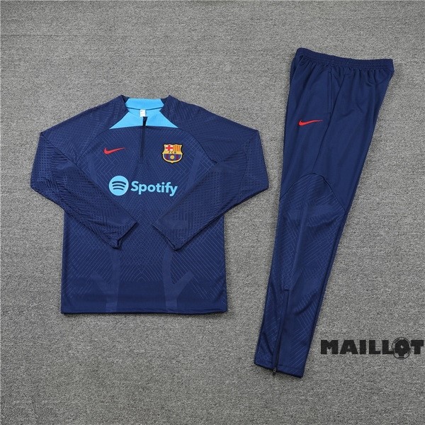 Foot Maillot Pas Cher Ensemble Complet Sudadera Entrainement Joueurs Barcelona 2022 2023 Bleu Marine