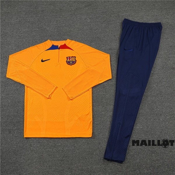 Foot Maillot Pas Cher Ensemble Complet Sudadera Entrainement Joueurs Barcelona 2022 2023 Jaune Bleu