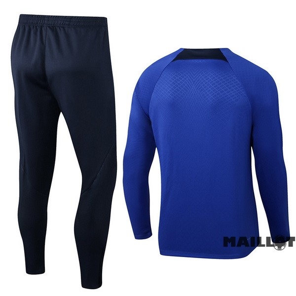 Foot Maillot Pas Cher Ensemble Complet Sudadera Entrainement Joueurs Chelsea 2022 2023 Bleu