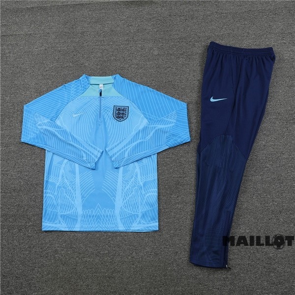Foot Maillot Pas Cher Ensemble Complet Sudadera Entrainement Joueurs Enfant Angleterre 2022 Bleu