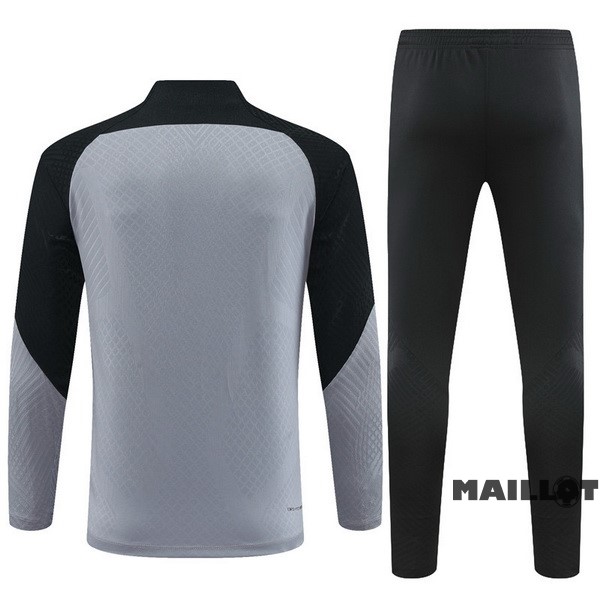 Foot Maillot Pas Cher Ensemble Complet Sudadera Entrainement Joueurs Enfant Barcelona 2022 2023 Gris Noir