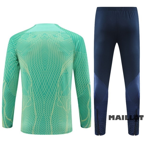 Foot Maillot Pas Cher Ensemble Complet Sudadera Entrainement Joueurs Enfant Brésil 2022 Vert Bleu