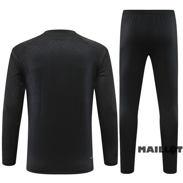 Foot Maillot Pas Cher Ensemble Complet Sudadera Entrainement Joueurs Enfant Chelsea 2022 2023 Noir