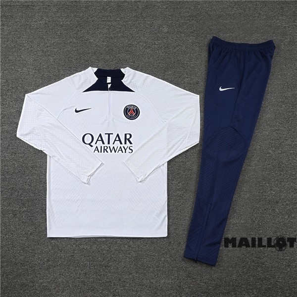 Foot Maillot Pas Cher Ensemble Complet Sudadera Entrainement Joueurs Enfant Paris Saint Germain 2022 2023 Blanc Bleu