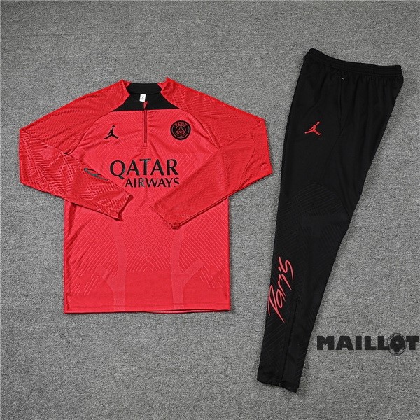 Foot Maillot Pas Cher Ensemble Complet Sudadera Entrainement Joueurs Enfant Paris Saint Germain 2022 2023 Rouge Noir