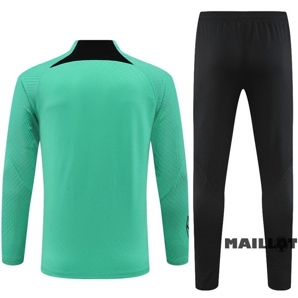 Foot Maillot Pas Cher Ensemble Complet Sudadera Entrainement Joueurs Enfant Paris Saint Germain 2022 2023 Vert Noir