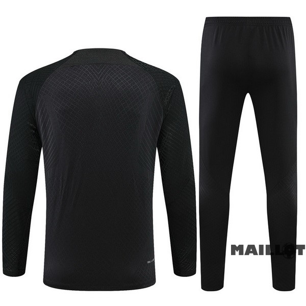 Foot Maillot Pas Cher Ensemble Complet Sudadera Entrainement Joueurs Enfant Tottenham Hotspur 2022 2023 Noir