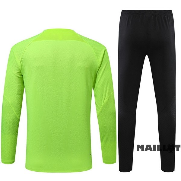 Foot Maillot Pas Cher Ensemble Complet Sudadera Entrainement Joueurs Enfant Tottenham Hotspur 2022 2023 Vert I Noir
