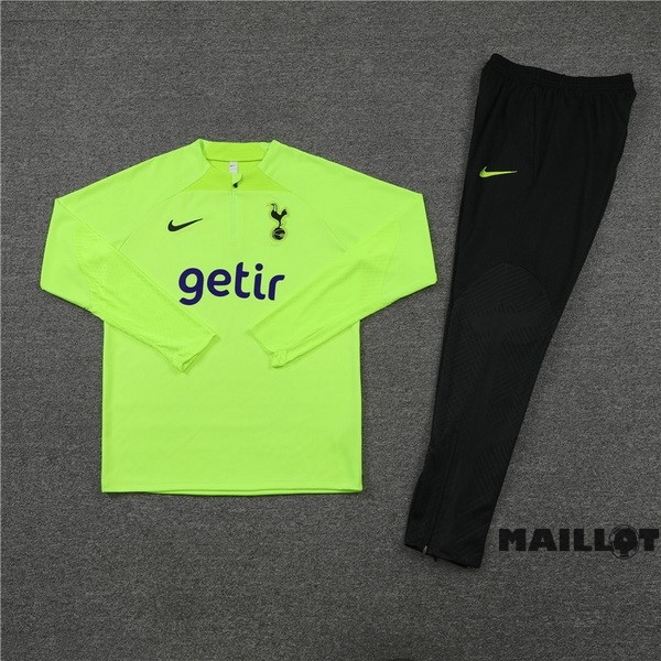 Foot Maillot Pas Cher Ensemble Complet Sudadera Entrainement Joueurs Enfant Tottenham Hotspur 2022 2023 Vert I Noir