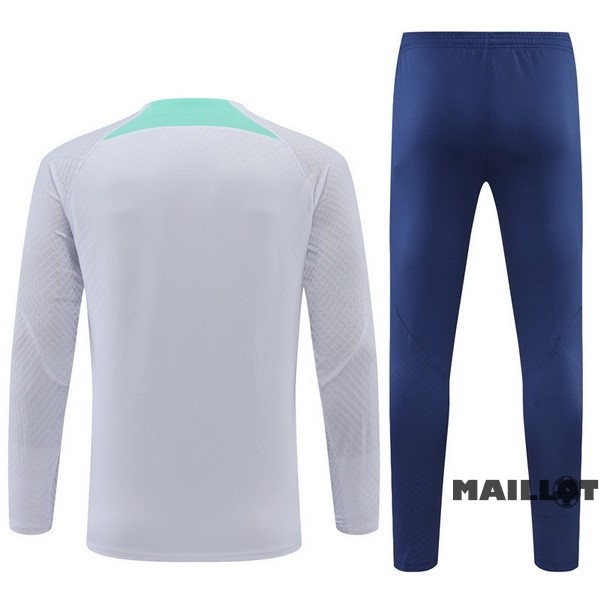 Foot Maillot Pas Cher Ensemble Complet Sudadera Entrainement Joueurs Inter Milán 2022 2023 Blanc Bleu