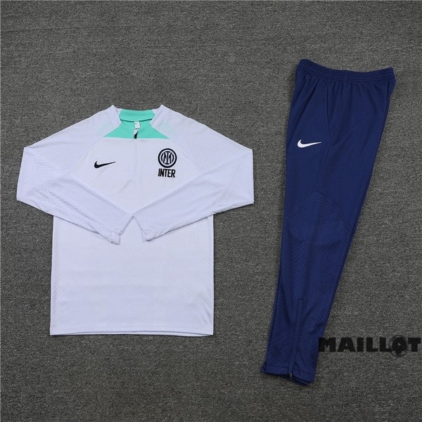 Foot Maillot Pas Cher Ensemble Complet Sudadera Entrainement Joueurs Inter Milán 2022 2023 Blanc Bleu
