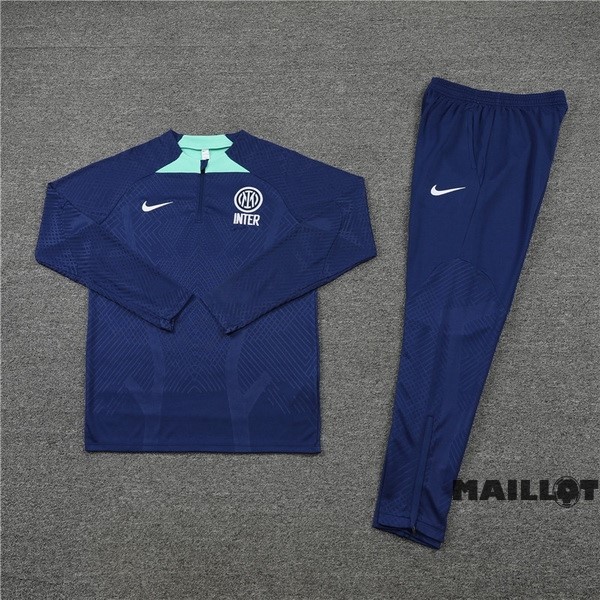Foot Maillot Pas Cher Ensemble Complet Sudadera Entrainement Joueurs Inter Milán 2022 2023 Bleu