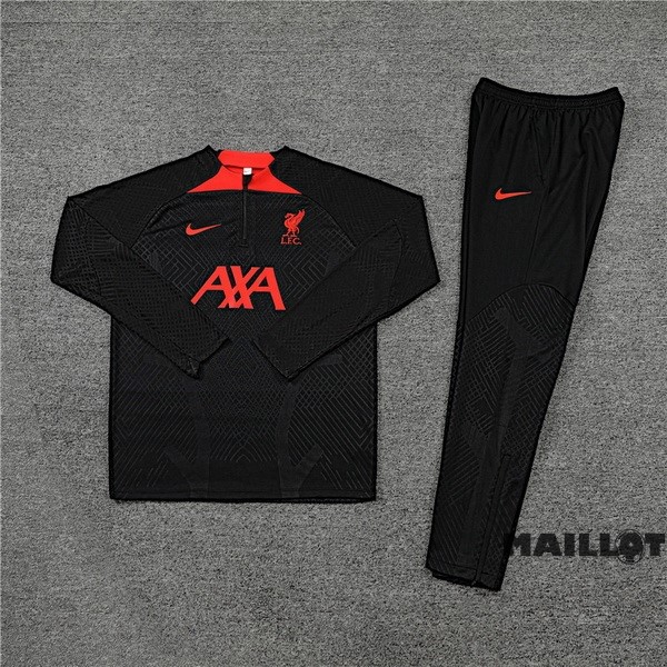 Foot Maillot Pas Cher Ensemble Complet Sudadera Entrainement Joueurs Liverpool 2022 2023 Noir