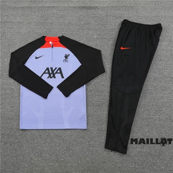 Foot Maillot Pas Cher Ensemble Complet Sudadera Entrainement Joueurs Liverpool 2022 2023 Purpura Noir