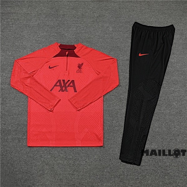Foot Maillot Pas Cher Ensemble Complet Sudadera Entrainement Joueurs Liverpool 2022 2023 Rouge Noir