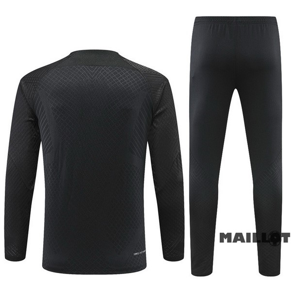 Foot Maillot Pas Cher Ensemble Complet Sudadera Entrainement Joueurs Paris Saint Germain 2022 2023 Noir