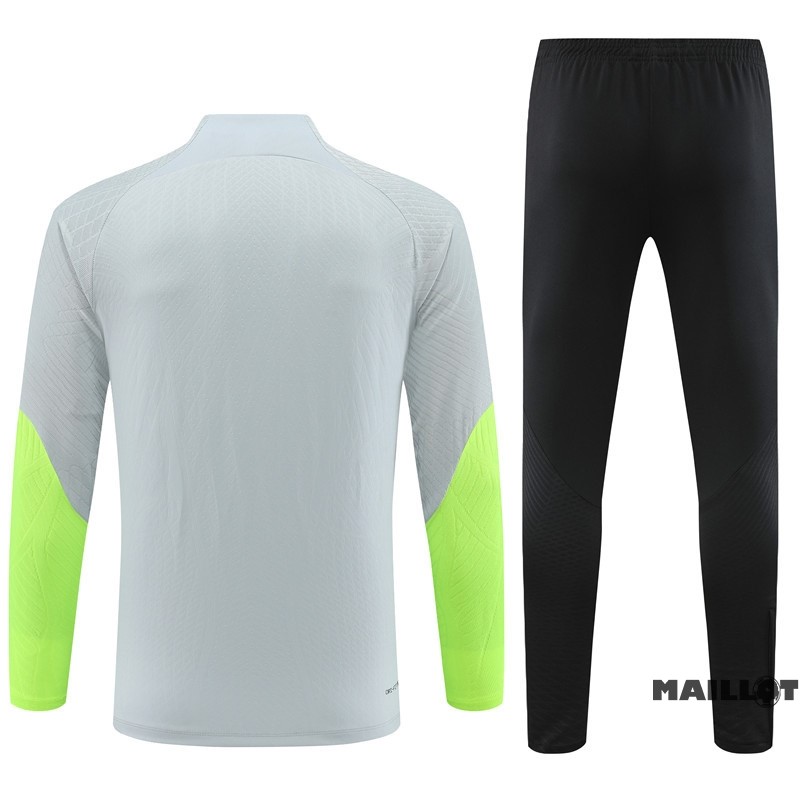Foot Maillot Pas Cher Ensemble Complet Sudadera Entrainement Joueurs Paris Saint Germain 2023 2024 Gris Vert
