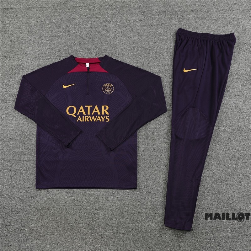 Foot Maillot Pas Cher Ensemble Complet Sudadera Entrainement Joueurs Paris Saint Germain 2023 2024 Purpura I Rouge