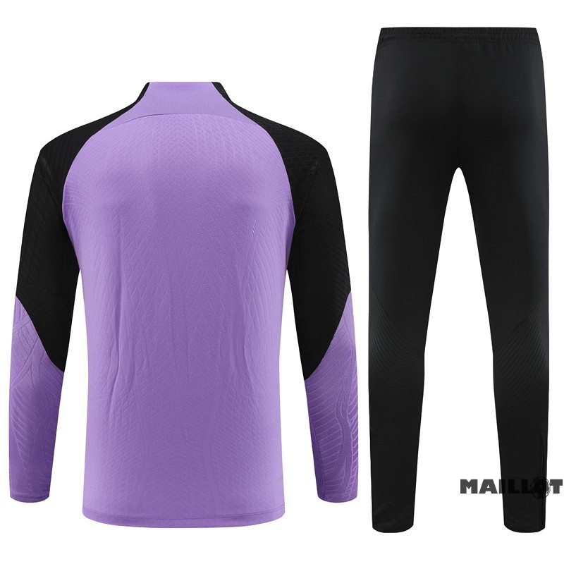 Foot Maillot Pas Cher Ensemble Complet Sudadera Entrainement Joueurs Paris Saint Germain 2023 2024 Purpura Noir