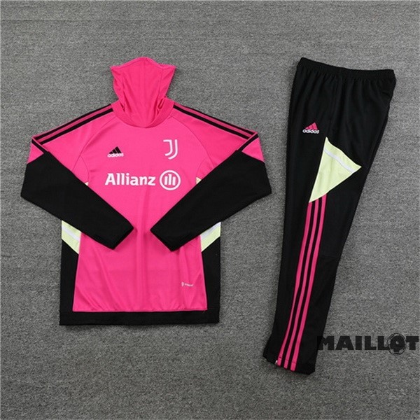 Foot Maillot Pas Cher Ensemble Complet Sudadera Entrainement Juventus 2022 2023 Rose I Noir