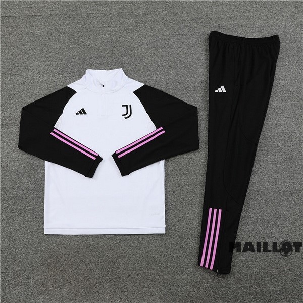 Foot Maillot Pas Cher Ensemble Complet Sudadera Entrainement Juventus 2023 2024 Blanc I Noir Rose