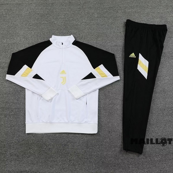 Foot Maillot Pas Cher Ensemble Complet Sudadera Entrainement Juventus 2023 2024 Blanc Noir