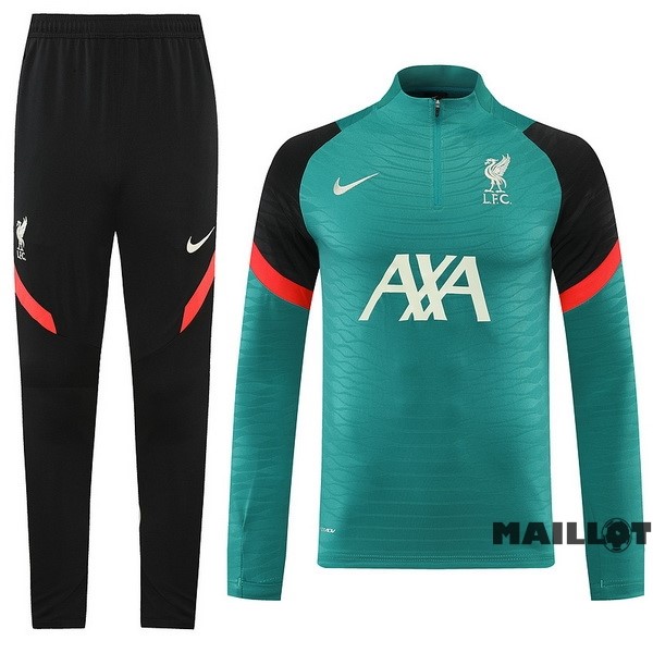 Foot Maillot Pas Cher Ensemble Complet Sudadera Entrainement Liverpool 2022 2023 Noir Vert