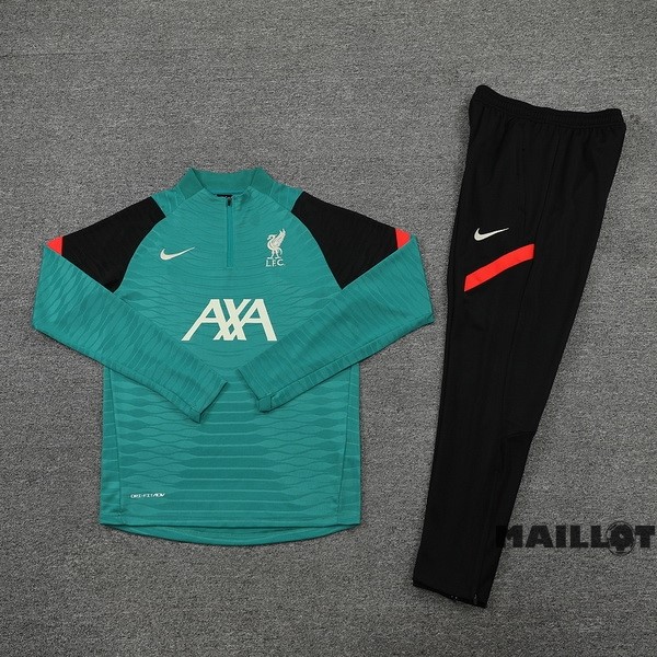 Foot Maillot Pas Cher Ensemble Complet Sudadera Entrainement Liverpool 2022 2023 Noir Vert