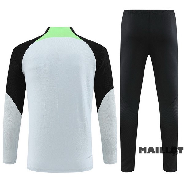 Foot Maillot Pas Cher Ensemble Complet Sudadera Entrainement Liverpool 2023 2024 Gris I Noir Vert