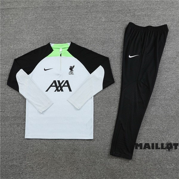 Foot Maillot Pas Cher Ensemble Complet Sudadera Entrainement Liverpool 2023 2024 Gris Noir Vert