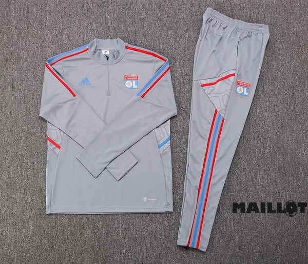 Foot Maillot Pas Cher Ensemble Complet Sudadera Entrainement Lyon 2022 2023 Gris
