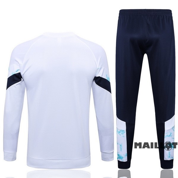 Foot Maillot Pas Cher Ensemble Complet Sudadera Entrainement Manchester City 2022 2023 Blanc Bleu