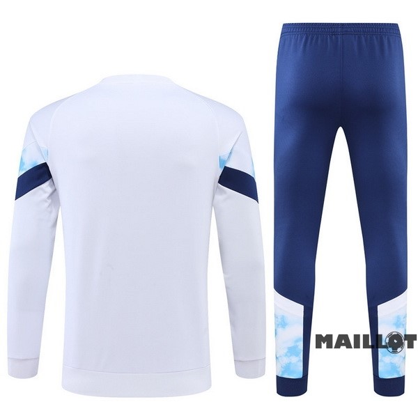 Foot Maillot Pas Cher Ensemble Complet Sudadera Entrainement Manchester City 2022 2023 Blanc I Bleu