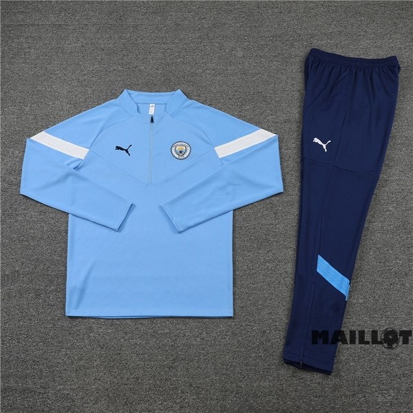 Foot Maillot Pas Cher Ensemble Complet Sudadera Entrainement Manchester City 2022 2023 Bleu