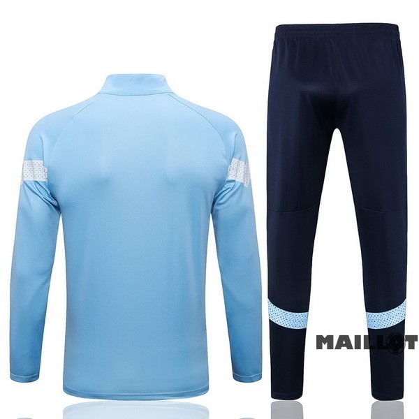 Foot Maillot Pas Cher Ensemble Complet Sudadera Entrainement Manchester City 2022 2023 Bleu Blanc
