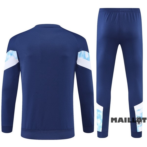 Foot Maillot Pas Cher Ensemble Complet Sudadera Entrainement Manchester City 2022 2023 Bleu Marine Blanc