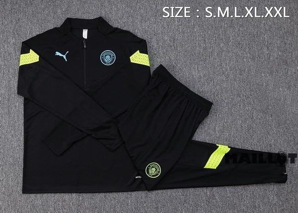 Foot Maillot Pas Cher Ensemble Complet Sudadera Entrainement Manchester City 2022 2023 Noir