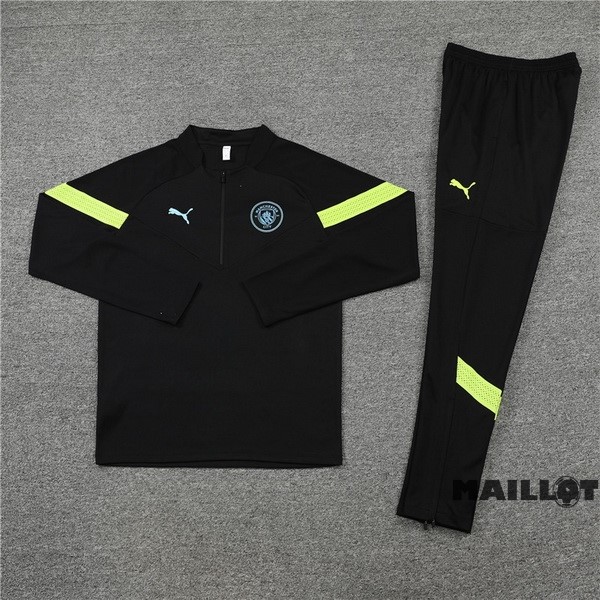 Foot Maillot Pas Cher Ensemble Complet Sudadera Entrainement Manchester City 2022 2023 Noir
