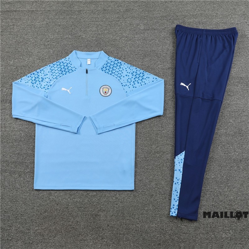 Foot Maillot Pas Cher Ensemble Complet Sudadera Entrainement Manchester City 2023 2024 Bleu