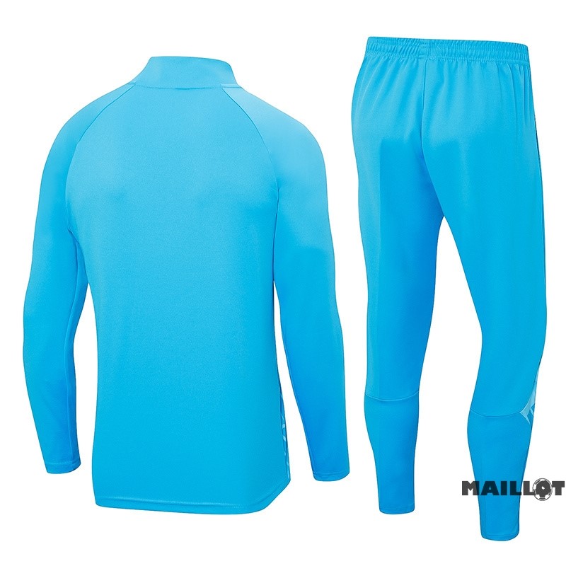 Foot Maillot Pas Cher Ensemble Complet Sudadera Entrainement Manchester City 2023 2024 Bleu I Blanc