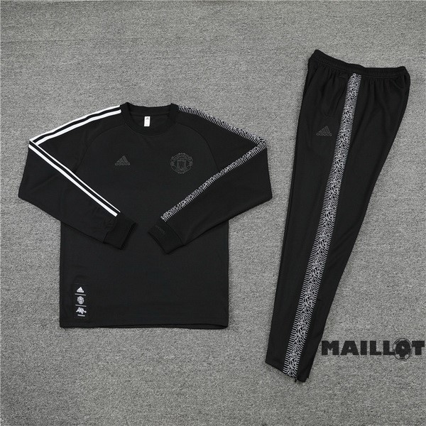 Foot Maillot Pas Cher Ensemble Complet Sudadera Entrainement Manchester United 2022 2023 II Noir