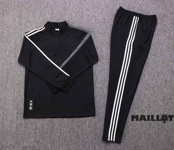 Foot Maillot Pas Cher Ensemble Complet Sudadera Entrainement Manchester United 2022 2023 I Noir